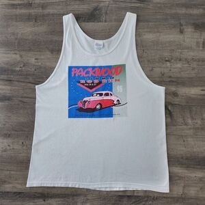 VTG 1998 Packwood Summer Rod Run Car Graphic Men's Tank Top Hanes XL